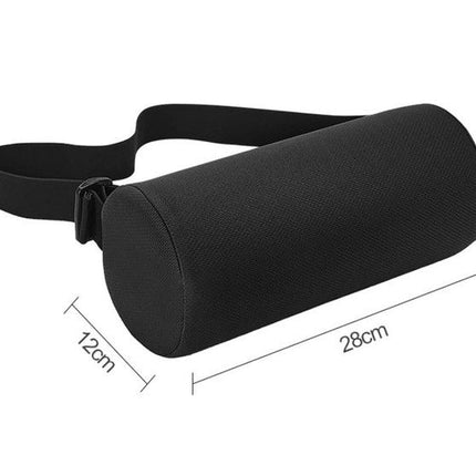 Grey Portable McKenzie Method Ergonomic Lumbar Support Roll - Adjustable Memory Foam Cylinder Pillow with Breathable Cover