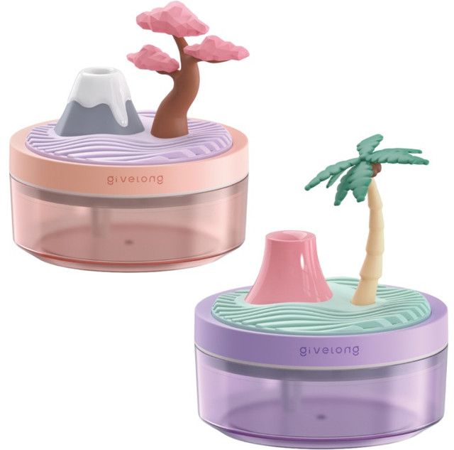 Coconut Tree & Cherry Blossom USB Portable Bionic Landscape Humidifier and Creative Potted Plant Air