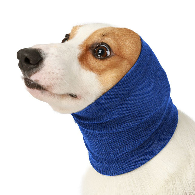 3-Pack Blue Instant Calming Dog Warm Hoods and Ear Covers (M Size)