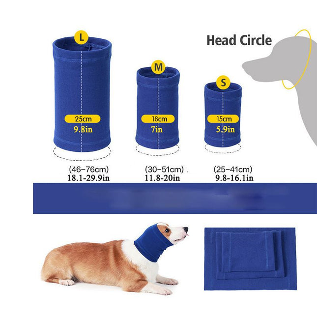 3-Pack Blue Instant Calming Dog Warm Hoods and Ear Covers (L Size) – product detail