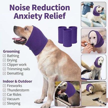 3-Pack Grey Instant Calming Dog Warm Hoods and Ear Covers (S Size) – shape and profile