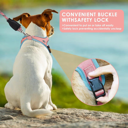 XS Size Orange Waterproof Reflective Saddle-Style Dog Harness & 1.5M Leash Set - Breathable Anti-Choke Escape-Proof Step-In Walking Gear