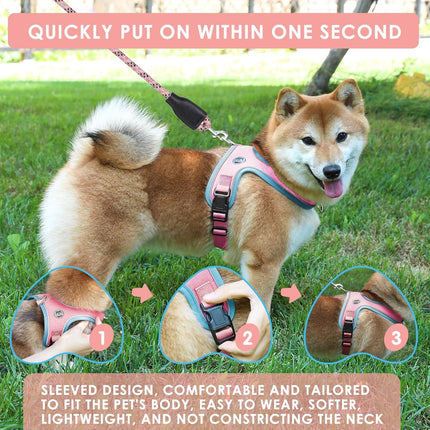 M Size Orange Waterproof Reflective Saddle-Style Dog Harness & 1.5M Leash Set - Breathable Anti-Choke Escape-Proof Step-In Walking Gear