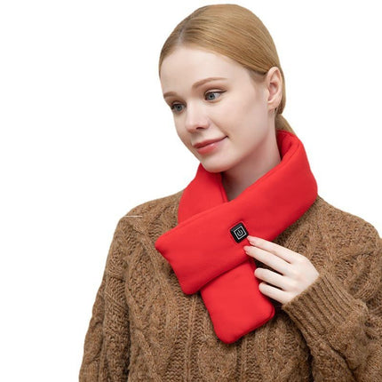 Dark Blue USB Powered Graphene Rapid Heated Scarf - 80 x 10 CM Washable Winter Thermal Wrap with 3-Level Temp for Cervical Support & Pain Relief