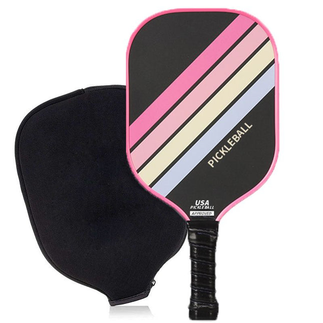 Pink Striped Fiberglass Pickleball Paddle with Neoprene Protective V888-ELOSUNG49733