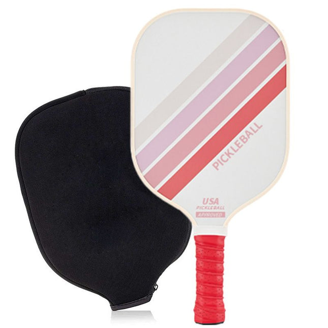 White Striped Fiberglass Pickleball Paddle with Neoprene Protective V888-ELOSUNG49734