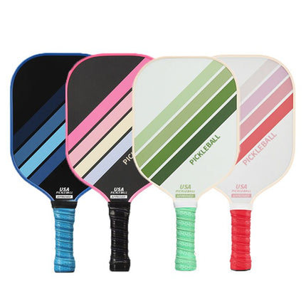 Green Striped Fiberglass Pickleball Paddle - Shock Absorbing Honeycomb Core & Anti-Slip Grip - USAPA Standard Lightweight Sports Racket