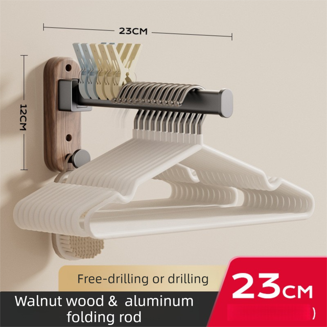 23CM Moisture Aluminum Folding Towel Rack Integrated Bottom Hook