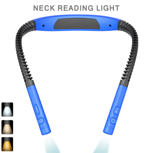 Blue LED Rechargeable Ergonomic Neck Reading & Running Light