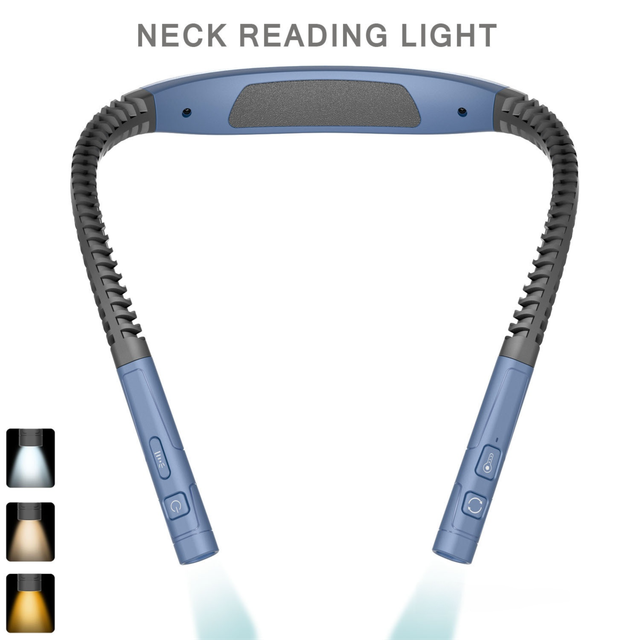 Dark Blue LED Rechargeable Ergonomic Neck Reading & Running Light