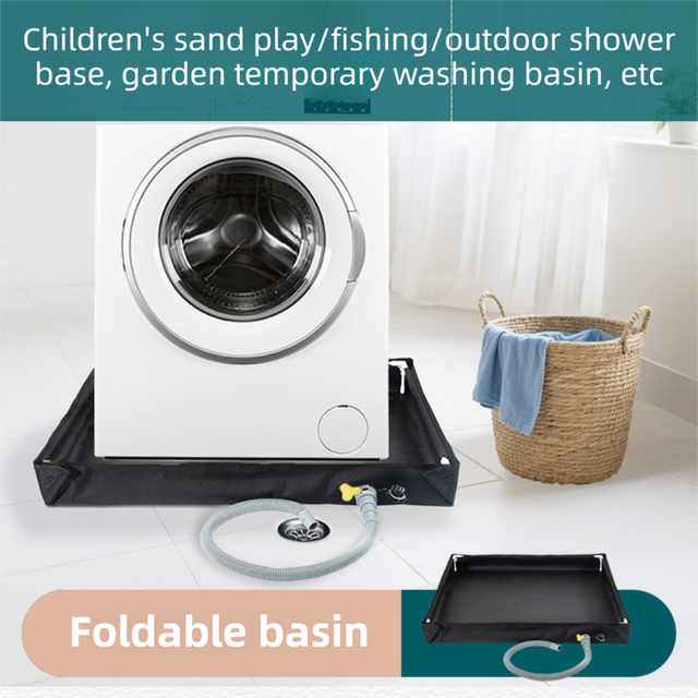 80x80x10CM Black Portable Outdoor Shower Tray & Versatile Collapsible Water – product detail