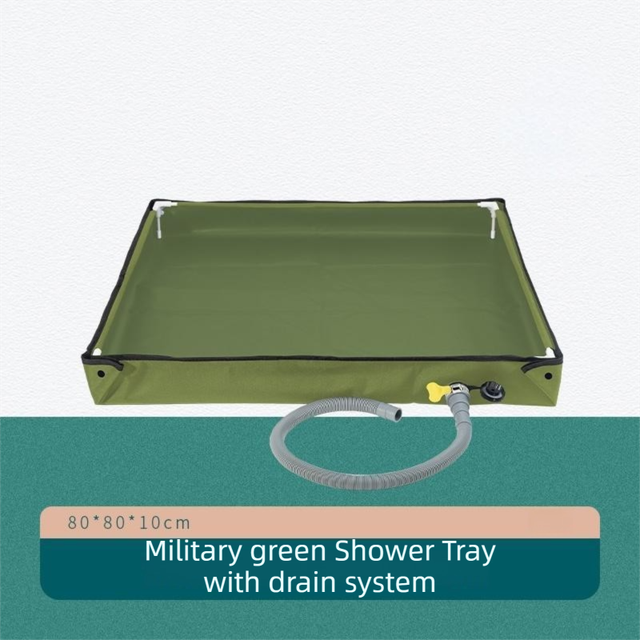 80x80x10CM Green Portable Outdoor Shower Tray & Versatile Collapsible Water V888-ELOSUNG49783