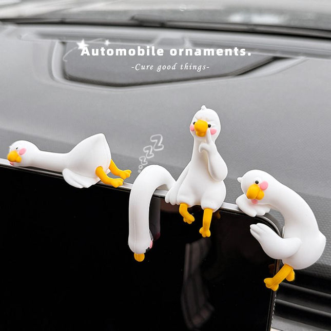 4-Piece Adorable Pomelo Duckies Resin Figurine with Adhesive Backing