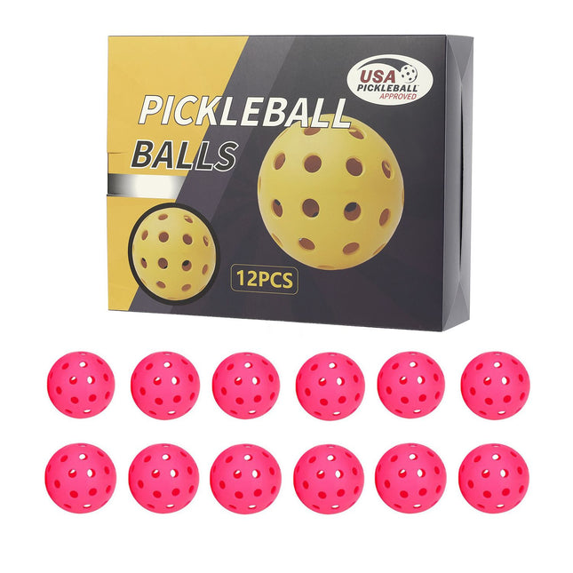 12-Pack Rose Red Professional Outdoor Pickleballs in Deluxe Gift Box