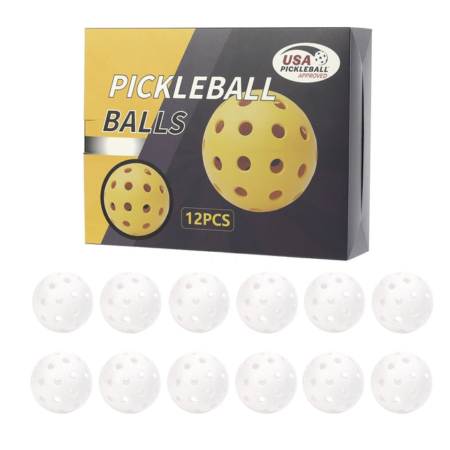 12-Pack White Professional Outdoor Pickleballs in Deluxe Gift Box