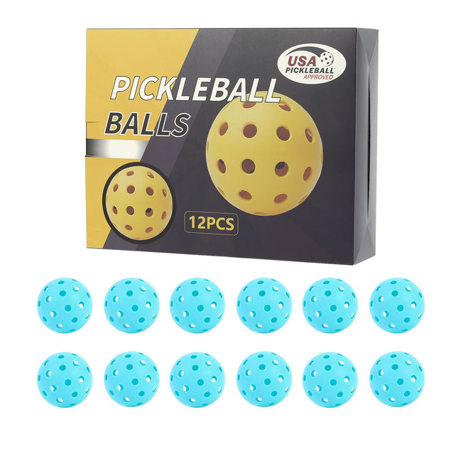 12-Pack Light Blue Professional Outdoor Pickleballs in Deluxe Gift Box