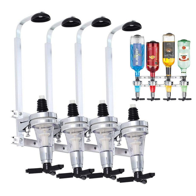 Professional Wall-Mounted Alcohol Tot Dispenser (4 Head)