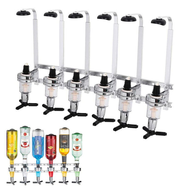Professional Wall-Mounted Alcohol Tot Dispenser (6 Head)