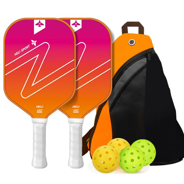 Gradient Orange Fiberglass Pickleball Paddle Set