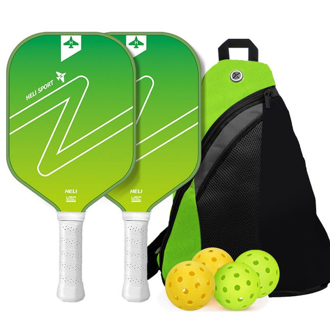Gradient Green Fiberglass Pickleball Paddle Set