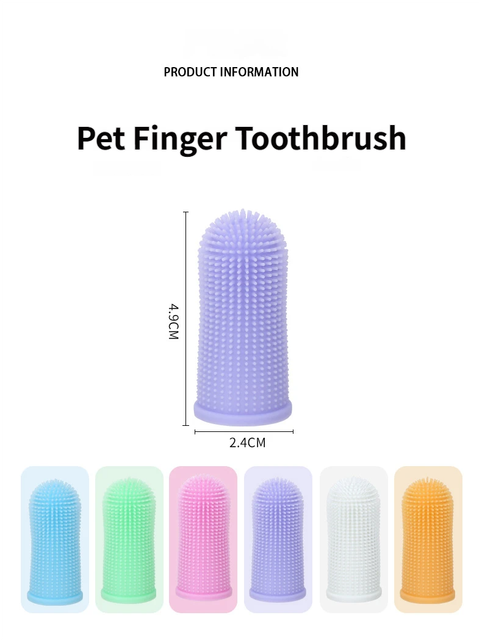 6 PCS Soft Silicone Pet Finger Toothbrush Set – product detail