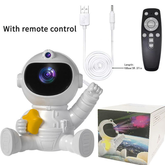 USB Powered Astronaut Nebula Projector & Starry Night Ambient Light with Star Accents
