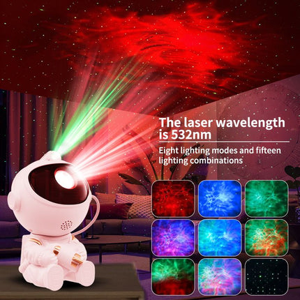 USB Powered Astronaut Nebula Projector & Starry Night Ambient Light with Airplane Accents - 8 Nebula Effects, 360° Rotating Head & Remote Control