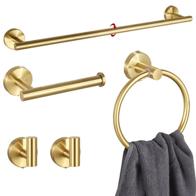 5PCS Matt Gold Stainless Steel Bathroom Organizer Set