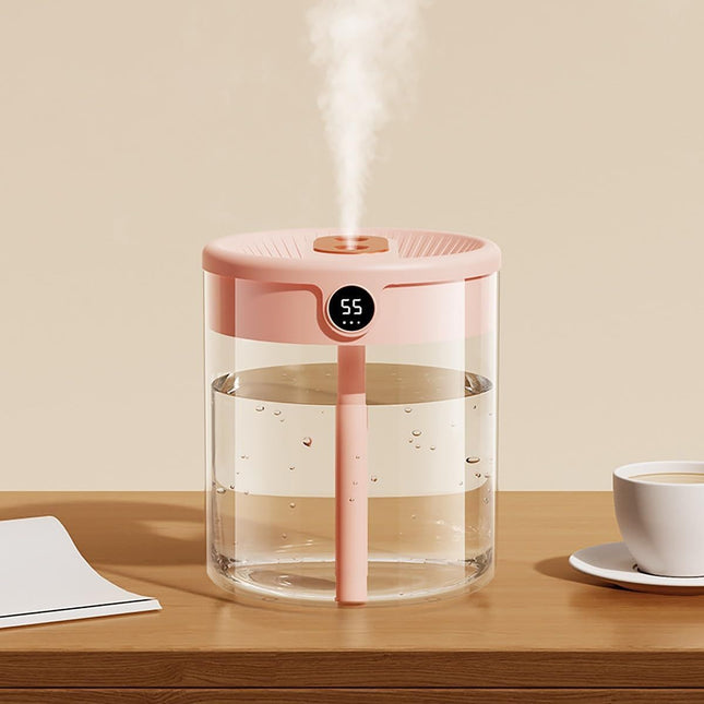 Pink 2L Dual-Spray Ultrasonic Humidifier and Air Diffuser with Night V888-ELOSUNG49819