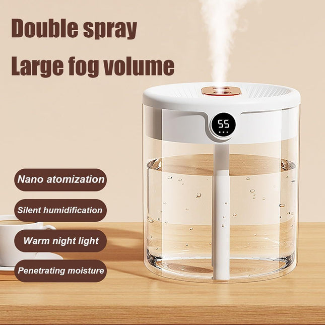 Pink 2L Dual-Spray Ultrasonic Humidifier and Air Diffuser with Night – product detail