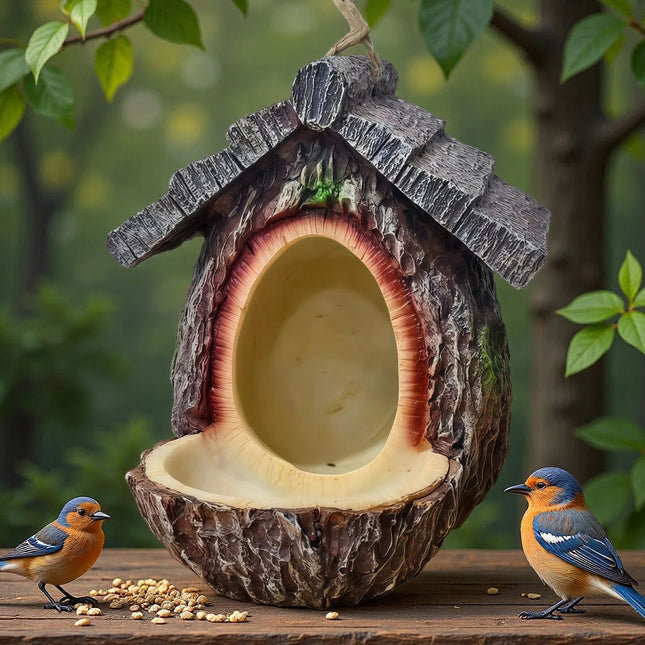 European-Style Fairy House Bird Feeder
