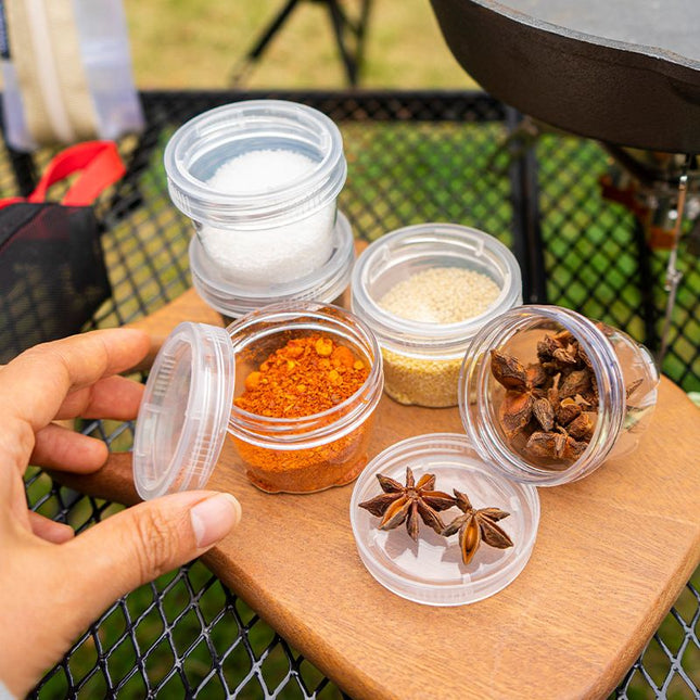 5-Piece Lightweight Stackable Outdoor Spice Jar Set for BBQ Picnic & Travel – product detail
