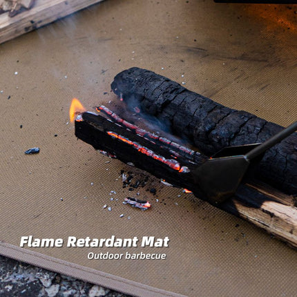 60 x 52 CM L Size Fireproof Outdoor Mat with Storage Bag - Silicone Coated Heat Resistant, Fire Pit Protector & BBQ Table Heat Shield