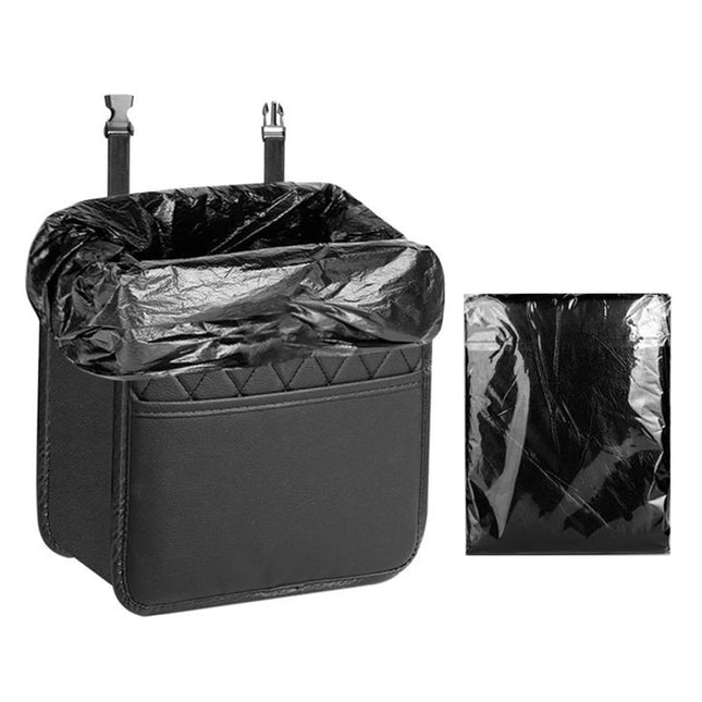 2-in-1 Car Seat Back Organiser and Trash Can with 50 Trash Bags Multiple Pocket Bottle V888-ELOSUNG49925