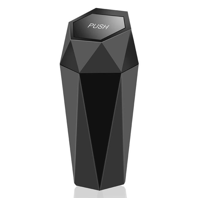 550ML Black Car Trash Can with Automatic Rebound Lid & Diamond V888-ELOSUNG49928