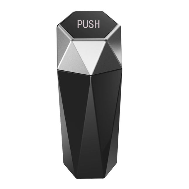 550ML Silver Car Trash Can with Automatic Rebound Lid & Diamond V888-ELOSUNG49929