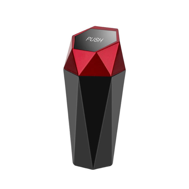 550ML Red Car Trash Can with Automatic Rebound Lid & Diamond V888-ELOSUNG49931