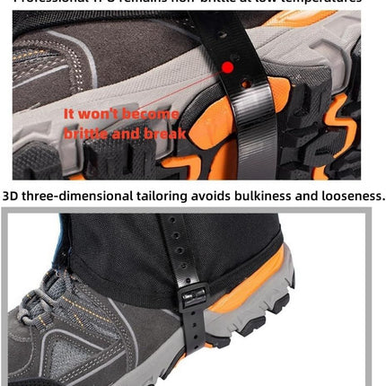 Blue Breathable Nylon Waterproof Hiking Leg Gaiters and Snow Boot Gaiters (Fleece Lining) - Unisex Adjustable Sand & Mud Protection for Mountaineering & Desert Trekking, S Size