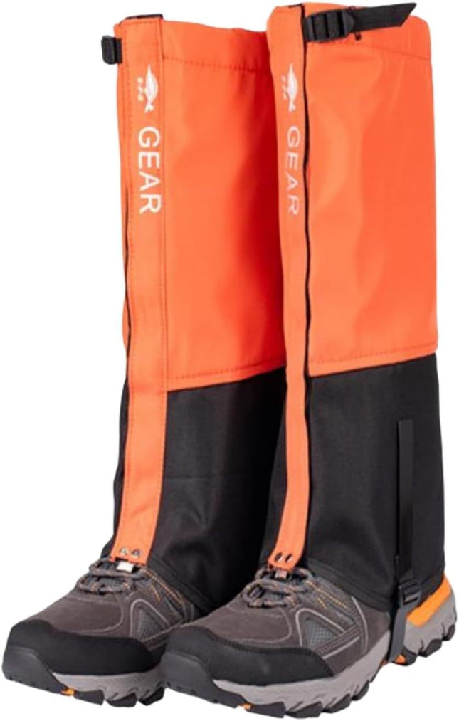 Orange Breathable Nylon Waterproof Hiking Leg Gaiters and Snow Boot Gaiters (Fleece V888-ELOSUNG49945