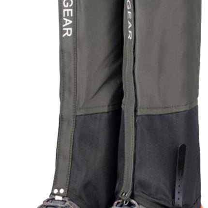 Green Breathable Nylon Waterproof Hiking Leg Gaiters and Snow Boot Gaiters (Fleece Lining) - Unisex Adjustable Sand & Mud Protection for Mountaineering & Desert Trekking, M Size