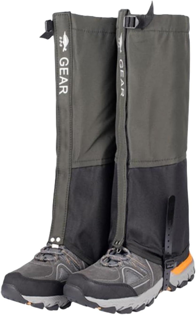 Green Breathable Nylon Waterproof Hiking Leg Gaiters and Snow Boot Gaiters (Fleece V888-ELOSUNG49948