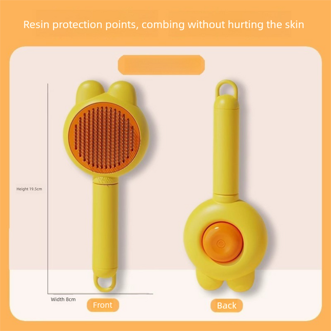 2 Pcs Yellow Pet Self-Cleaning Slicker Brush for Cats and V888-ELOSUNG50000 in Stainless Steel / Yellow