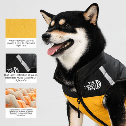 2-Pack (Pink + Yellow) —M Size  — Warm, Thickened Winter Dog Coat / Pet Clothing — Waterproof Winter Dog Vest — Reflective Safety Design (Leash Compatible)