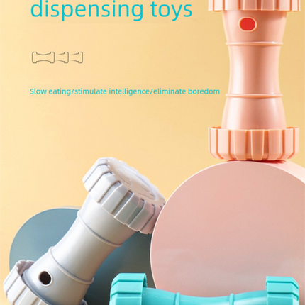 2 Pack（Pink）: Cat and Dog Treat Dispenser Toy – Interactive, Durable, Bite-Resistant Slow-Feeder, Dumbbell and Tire-Shaped Pet Toy