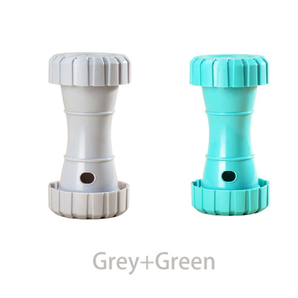 2 Pack（Grey+Green）: Cat and Dog Treat Dispenser Toy – Interactive, Durable, Bite-Resistant Slow-Feeder, Dumbbell and Tire-Shaped Pet Toy
