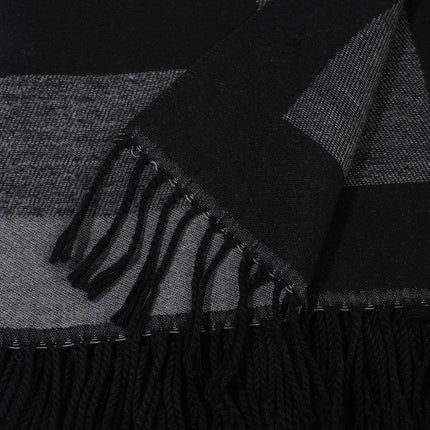 Red elegant women's tassel cape shawl scarf, multi-functional all-in-one warm and comfortable winter shawl scarf, convenient for home, travel, and office wear, stylish and beautiful with tassels.