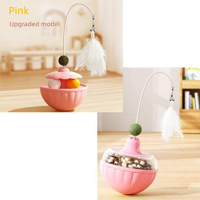 Pink 2Pcs Interactive Cat Wobble Toy Set