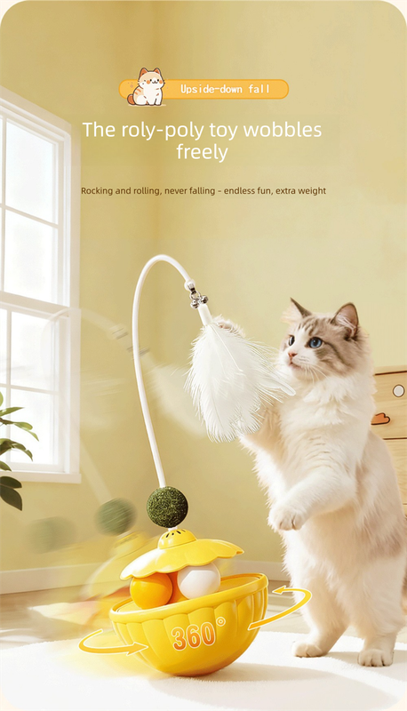 Green 2Pcs Interactive Cat Wobble Toy – product detail