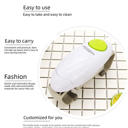 Black Upgraded One-Touch Electric Can Opener — Dual-Handle Design, Automatic Hands-Free Can/Bottle Opener, ABS Material, Battery-Powered (Batteries Not Included), Designed for the Kitchen