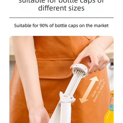 Black Multi-Functional Adjustable Can and Bottle Opener - Heavy Duty Jar Opener for Seniors, Women, and Weak Hands - Easy Grip Kitchen Gadget for Jars, Bottles, and Cans